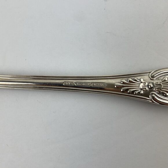 JB LTD Sheffield England Silver Plate Basting Large Oval Serving Spoon 13" Kings - Picture 7 of 8